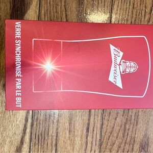 Three Budweiser Red Light Glass New version new beer hockey trio